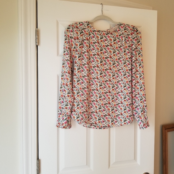 Loft Blouse Long Sleeve Floral Paisley XS - Picture 4 of 7